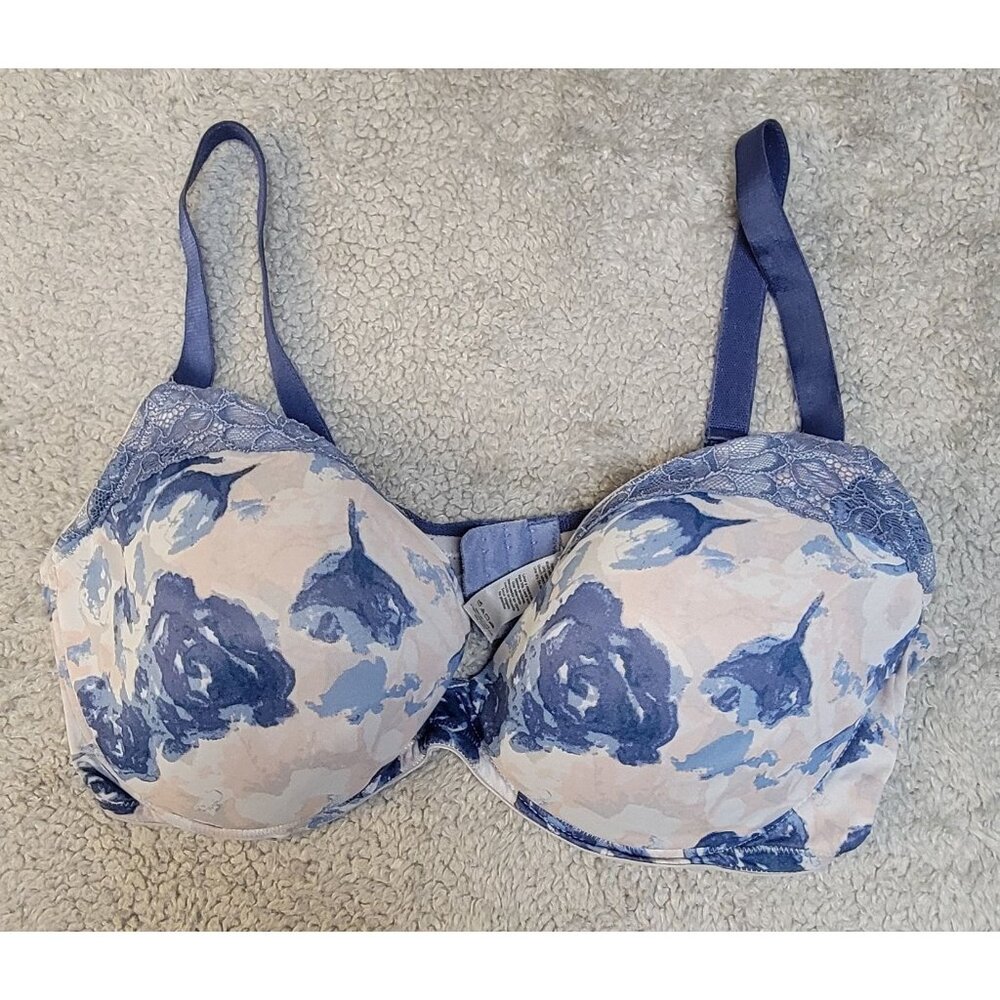Secret Treasures DreamFit Bra with Floral Pattern and Lace Trim.  Size:  40DD